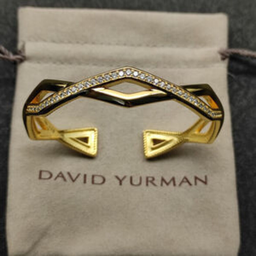 David Yurman Gold Double-Row Cufflink Bracelet